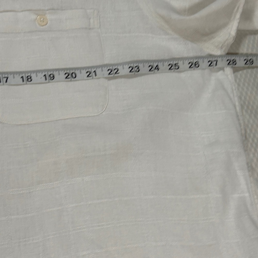 VTG Chereskin Linen Blend Short Sleeve Button Up Shirt Mens XXL Geometric Beachy - Picture 4 of 8